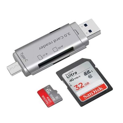 USB C -sovitin muistikorteille