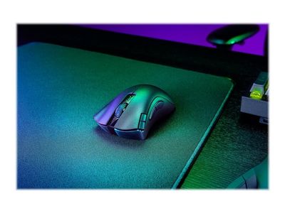 Razer DeathAdder V2 X HyperSpeed - Mus - ergonomisk - høyrehendt - optisk - 7 knapper - trådløs - 2.4 GHz, Bluetooth 5.1 LE - USB trådløs mottaker