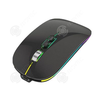 INN Wireless Mouse 800-1600DPI Bluetooth Uppladdningsbar 5.1+2.4G RGB Silent Mouse Kompatibel med Windows/OS operativsystem