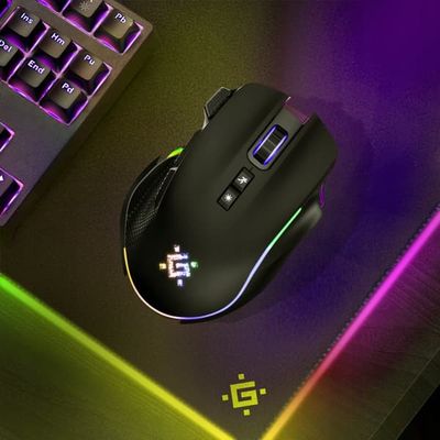 Defender Thunder GM-213 Trådlös Gamingmus Optisk 1600 dpi Svart RGB Batteri 8 Knappar