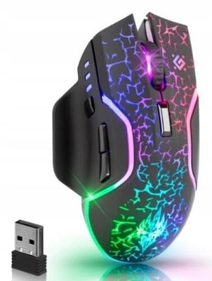 Defender ONESHOT GM-067 Trådlös Gamingmus Optisk 3200 dpi Svart RGB BATTERI 7 Knappar
