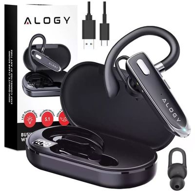 Alogy Trådløst Bluetooth Headset til Drivere, Sort, med Opladningsetui