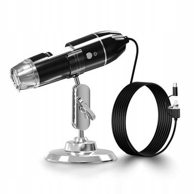 DIGITAALINEN MIKROSKOOPPI OPISKELUA JA TYÖTÄ VARTEN 1600x 3M 8LED 1,5M TRIPOD ANDROID iOS PC
