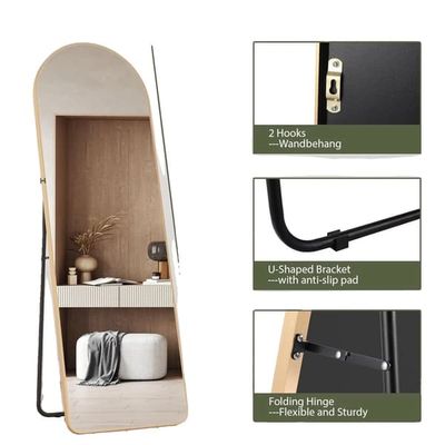 Heltäckande Spegel, Bärbar Design, Snygg Modern Stil,Guld Båge
