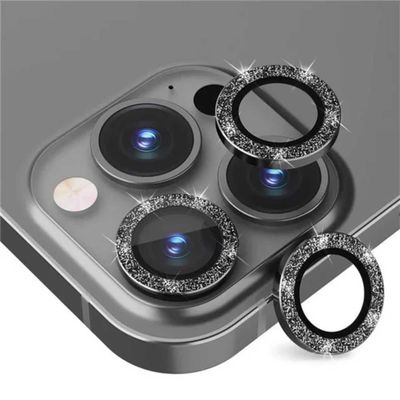 iPhone 14 Pro/Pro Max Kamerabeskyttelse Bling Glitter Svart