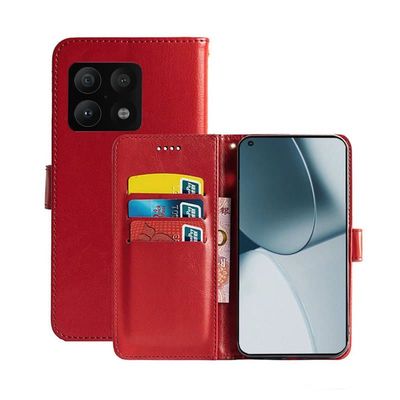 OnePlus 10 Pro Wallet Cover 3-kort : farve - rød