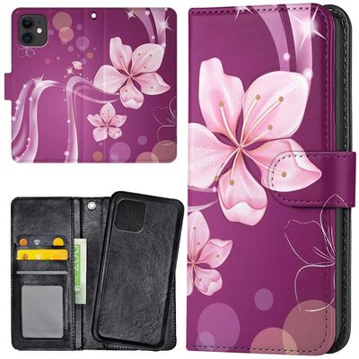 iPhone 11 - Lompakkokotelo/Kuoret Valkoinen Kukka