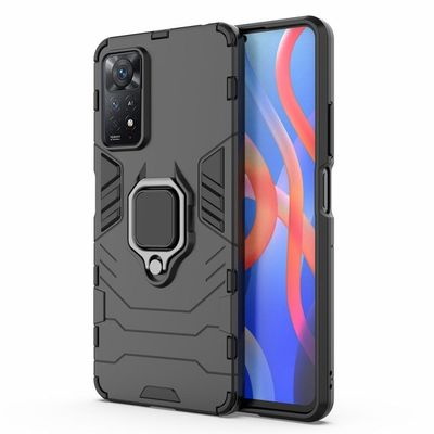 SKALO Xiaomi Redmi Note 11 Pro Armor Hybridi metallirengas kuori - Musta