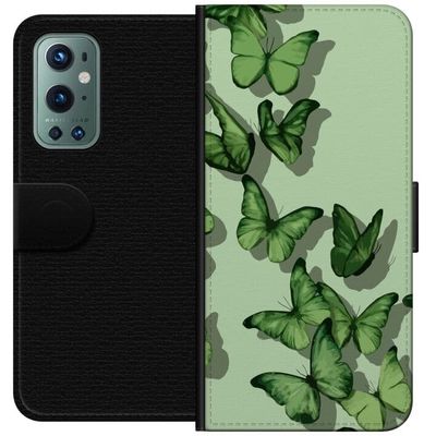 OnePlus 9 Pro Lommeboketui Grønne Sommerfugler