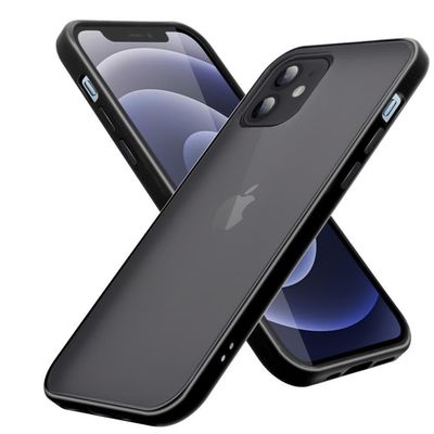 Deksel for iPhone 12 PRO MAX med TPU-silikon på innsiden og matt plast på baksiden