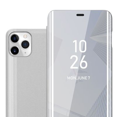Etui for iPhone 11 PRO MAX Deksel Clear View Mirror Beskyttelsesetui med stativfunksjon 360 graders beskyttelse