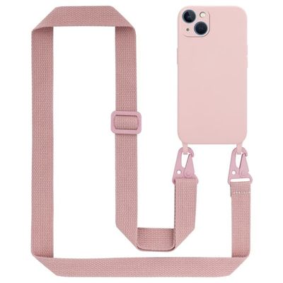 Deksel med Kedja for iPhone 13 Silikonbeskyttelsesetui med lengdejusterbar ledningsstropp