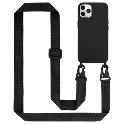 Deksel med Kedja for iPhone 11 PRO MAX Silikonbeskyttelsesetui med lengdejusterbar ledningsstropp