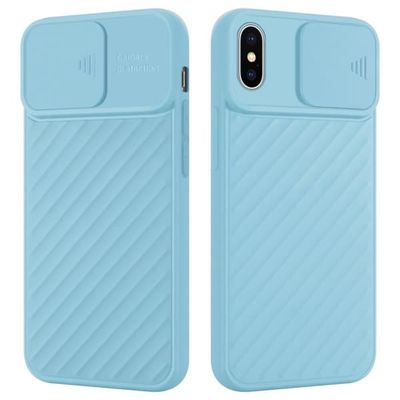 Deksel til iPhone X / XS Beskyttelsesdeksel av fleksibelt TPU-silikon og med kamerabeskyttelse