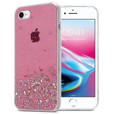 iPhone 7 / 7S / 8 / SE 2020 Suojakuori Suojakotelo joustavasta TPU-silikonista jossa on kimaltelevaa glitteriä