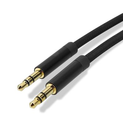 Aux-kabel 3.5 mm ljudkabel 1m - Stereojackkabel för populära enheter med 3.5 mm aux-kontakt