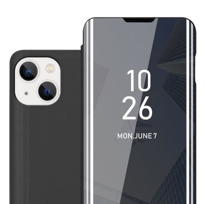 Etui for iPhone 14 PLUS Deksel Clear View Mirror Beskyttelsesetui med stativfunksjon 360 graders beskyttelse
