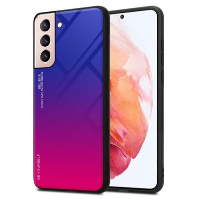 Deksel til Samsung Galaxy S21 5G Silikondeksel av TPU-silikon og bakside av herdet glass