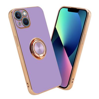 Deksel til iPhone 14 med ring Etui av fleksibel TPU-silikon, med kamerabeskyttelse magnetisk bilholder