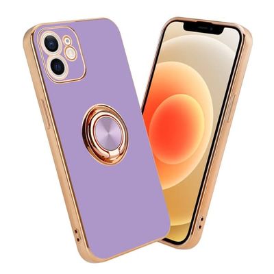 Deksel til iPhone 12 MINI med ring Etui av fleksibel TPU-silikon, med kamerabeskyttelse magnetisk bilholder