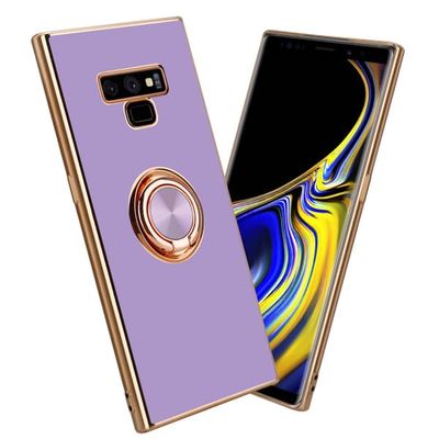 Deksel til Samsung Galaxy NOTE 9 med ring Etui av fleksibel TPU-silikon, med kamerabeskyttelse magnetisk bilholder