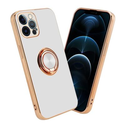 Deksel til iPhone 12 PRO MAX med ring Etui av fleksibel TPU-silikon, med kamerabeskyttelse magnetisk bilholder