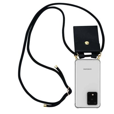 Deksel med kedja for Samsung Galaxy S20 ULTRA Case med gullringer, ledningsstropp og avtakbart etui