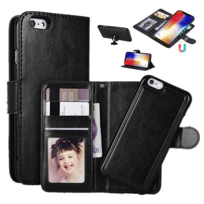iPhone 6/7/8/Se 2-i-1 Magnetisk lommebokveske Black