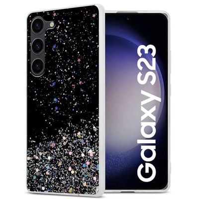 Deksel kompatibel med Samsung Galaxy S23 med glitrende glitter