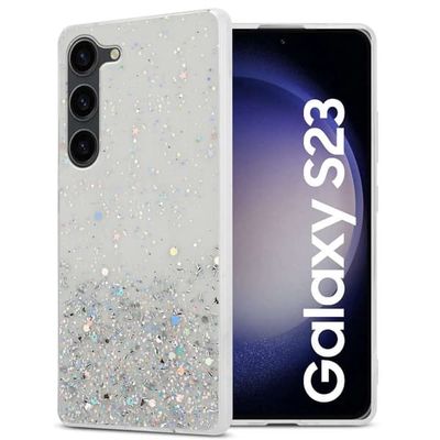 Deksel kompatibel med Samsung Galaxy S23 med glitrende glitter