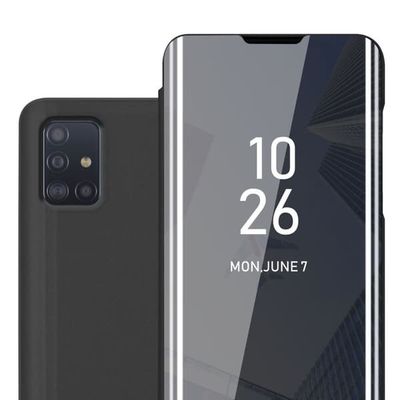 Etui kompatibel med Samsung Galaxy A51 5G Deksel Clear View Mirror Beskyttelsesetui med stativfunksjon 360 graders beskyttelse