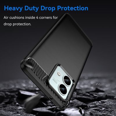 SKALO Motorola Moto G84 5G Armor Carbon Iskunkestävä TPU suojakuori