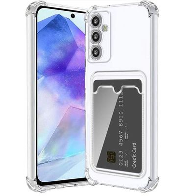 Samsung A15 gjennomsiktig veske med kortholder