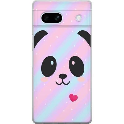 Google Pixel 7a Läpinäkyvä kuori Sateenkaari Panda