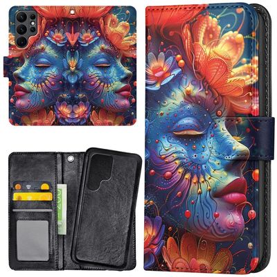 Samsung Galaxy S23 Ultra - Plånboksfodral/Skal Psychedelic