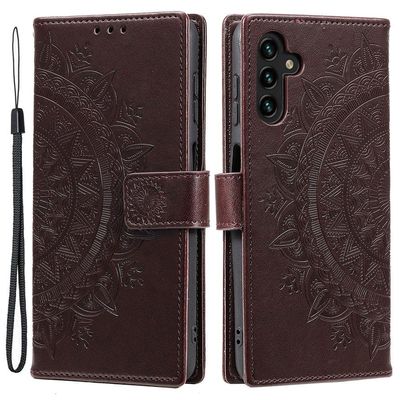 SKALO Samsung A55 5G Mandala Flip Cover - Brun
