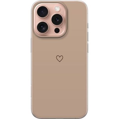 Apple iPhone 16 Pro Gjennomsiktig deksel Hjerte Brun