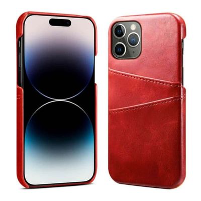 Retro skal med kortplatser Apple iPhone 16 Pro Max - Röd