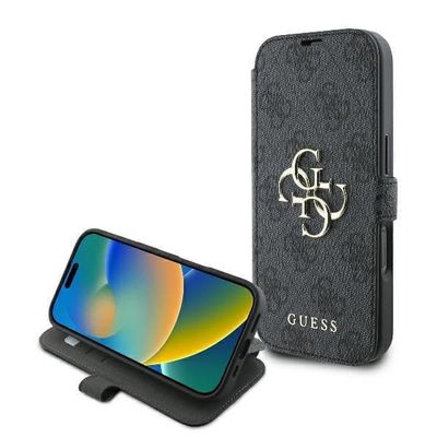 Guess GUBKP16L4GMGGR iPhone 16 Pro 6,3" musta/musta kirja 4G metallilogo