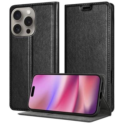 Lommebokdeksel til iPhone 16 PRO MAX Deksel med magnetisk lukking, stativfunksjon og kortlomme