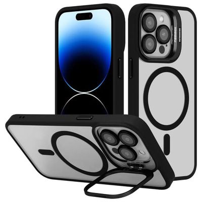 iPhone 15 PRO MAX Deksel kompatibel med MagSafe og stativfunksjon inkl. beskyttelse av kameralinsen case cover
