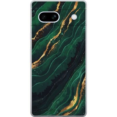 Google Pixel 7a Gjennomsiktig deksel Marmor Gull Grønn