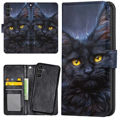 Samsung Galaxy A55 5G - Plånboksfodral/Skal Svart Katt