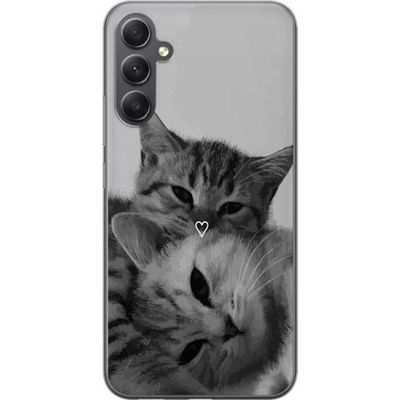 Samsung Galaxy A15 5G Läpinäkyvä kuori Kissan Sydän