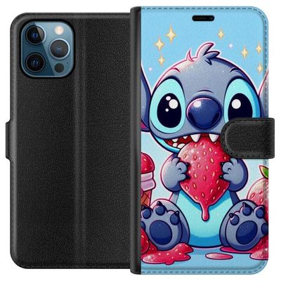 Apple iPhone 12 Pro Lommeboketui Stitch jordbær