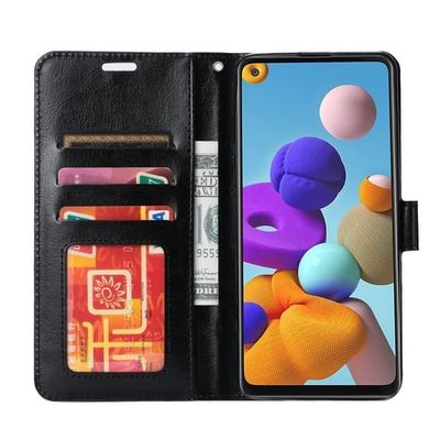 Samsung S24 LEATHER Pung Taske - 3 Kort - 6 Farver - Sort