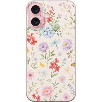Apple iPhone 16 Läpinäkyvä kuori Kukat