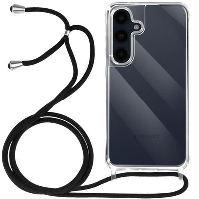 Skydd för Samsung Galaxy A16 i silikon med stötskydd och transparent flätad snodd