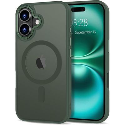 iPhone 16 Pro etui – Magsafe Matteret Cover MØRKEGRØN