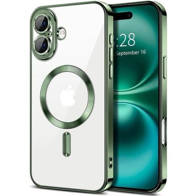 iPhone 16 PLUS Cover – Metallisk Cover med magnetisk kompatibilitet, slankt design - 7 farver - GRØN